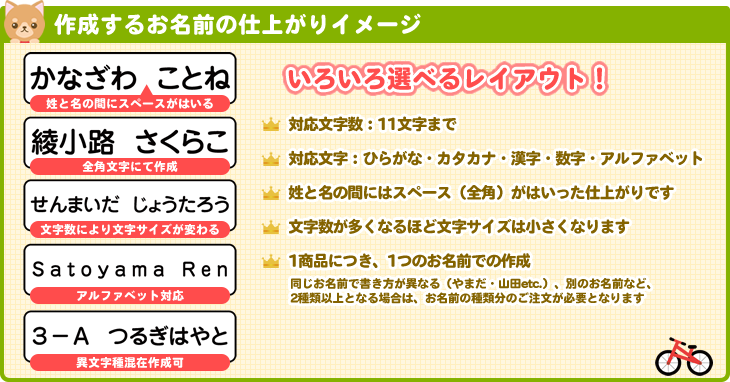 作成するお名前の仕上がりイメージ